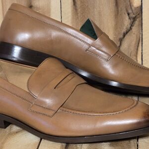 PAUL SMITH Mens Tan Brown Leather Penny Loafers UK 9 US 10 Dress Casual Shoes